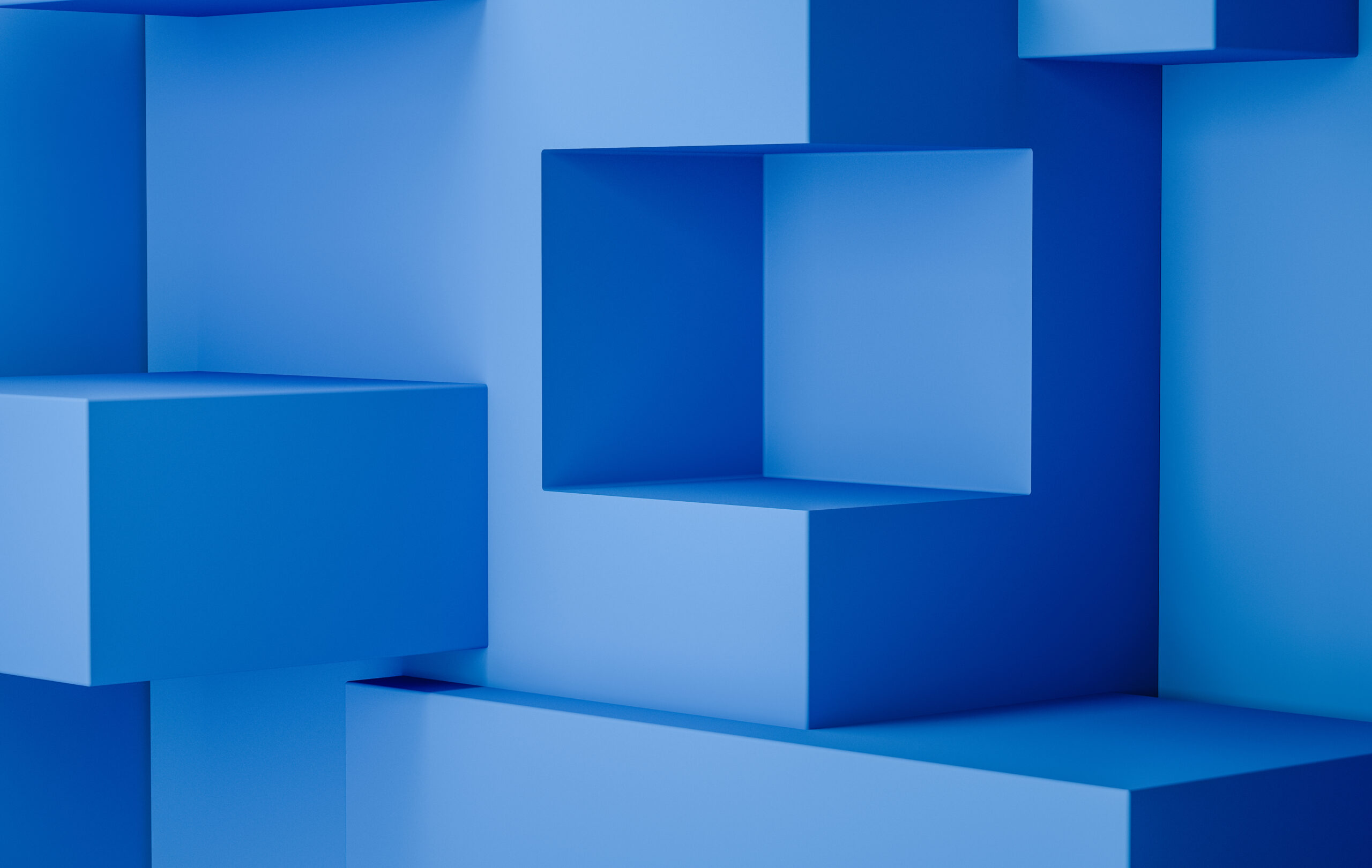 Minimal abstract graphic with five stacked blocks representing a stable five-part prompt structure